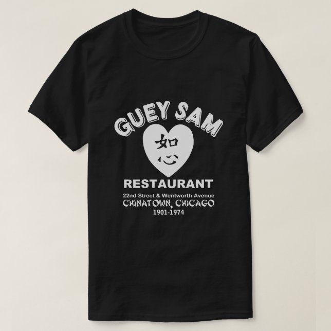 Camiseta Guey Sam Restaurant, Chinatown, Chicago, IL (Frente do Design)