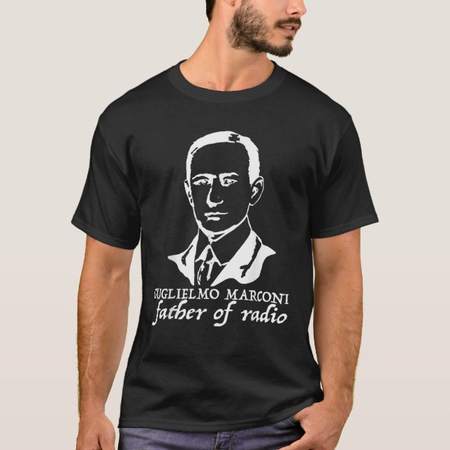 Camiseta Guglielmo Marconi pai da rádio Tee (Frente)