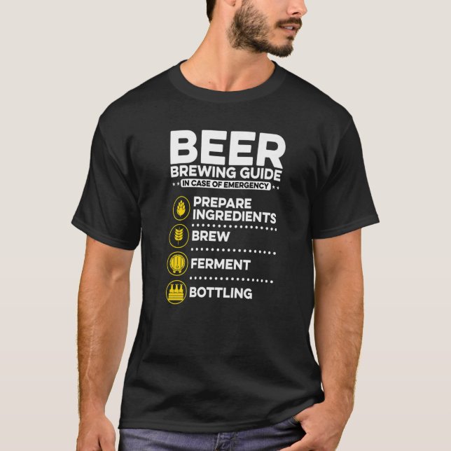 Camiseta Guia De Criação De Cerveja Em Caso De Emergência H (Frente)
