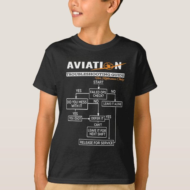 Camiseta Guia de detecção de problemas de aviação do piloto (Frente)
