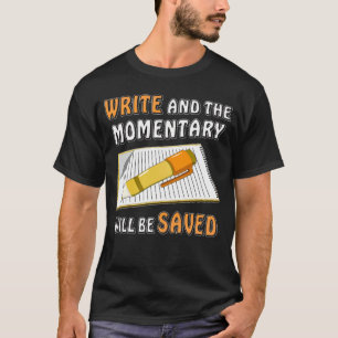 Camiseta Guia de Escrevendo de Momento de Gravação do Bloco