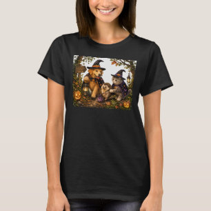 Camiseta Guia de Gato Cachorro de Halloween Perdido Ouriço