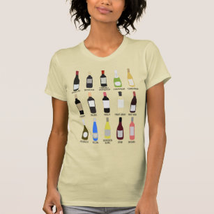 Camiseta Guia de identificação da garrafa de vinho