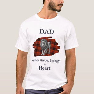 Camiseta Guia de mentor pai Força & Coração Plaid vermelho