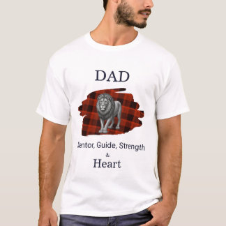 Camiseta Guia de mentor pai Força & Coração Plaid vermelho