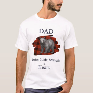 Camiseta Guia de mentor pai Força & Coração Urso Xadrez ver