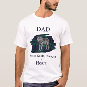 Camiseta Guia de mentor pai Força & Coração Xadrez azul