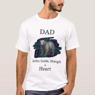Camiseta Guia de mentor para pai Força e coração Urso Xadre