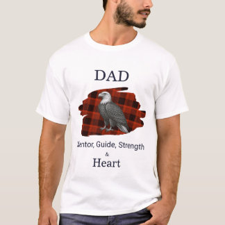 Camiseta Guia de Pai Mentor Força & Coração Águia Xadrez ve