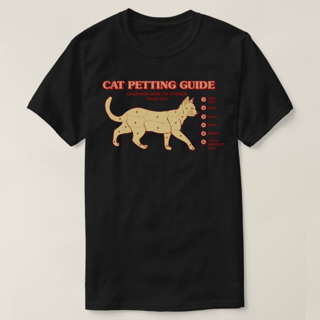 Camiseta Guia de preparação de gatos (Frente do Design)