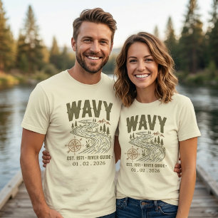 Camiseta Guia de Rio Ondulado Vintage Férias de Verão Retrô