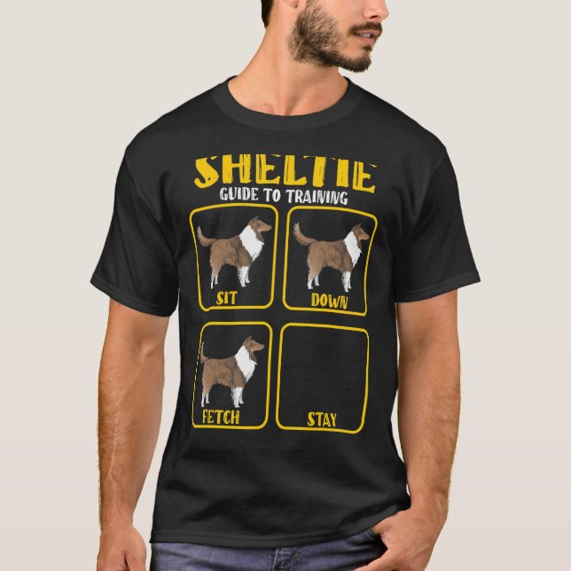 Camiseta Guia de treinamento de cães-pastor Sheltie Mo (Frente)