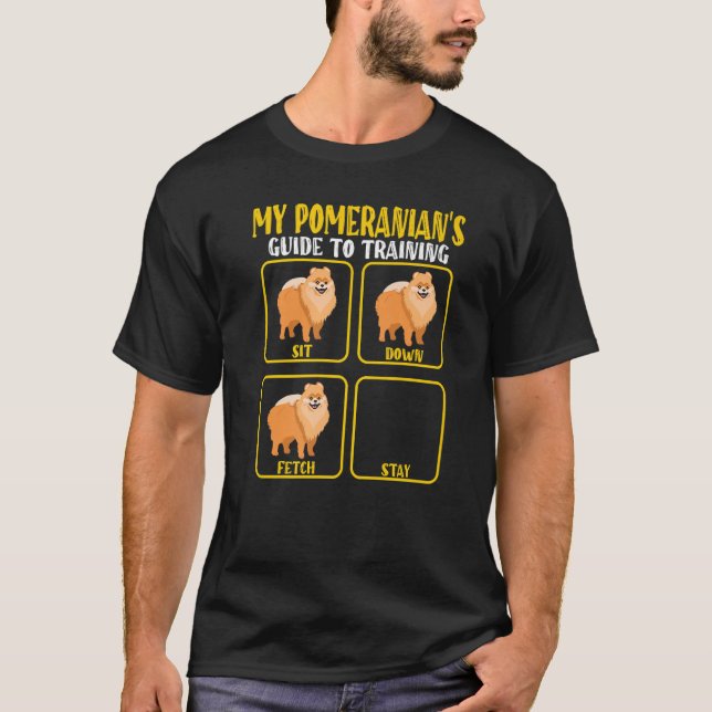 Camiseta Guia de treino de cães da Pomerânia para mães da P (Frente)