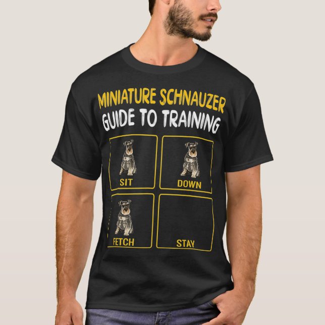 Camiseta Guia Do Miniatura Schnauzer Para Treinar Cão (Frente)