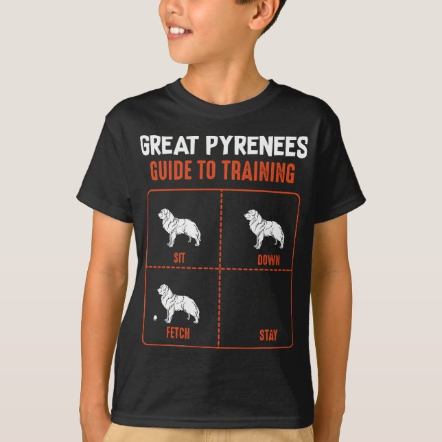 Camiseta Guia Dos Pirenéus excelentes Para Formação De Cão  (Frente)