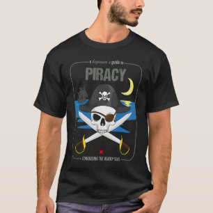 Camiseta Guia inicial para pirataria - crânio e navio assus