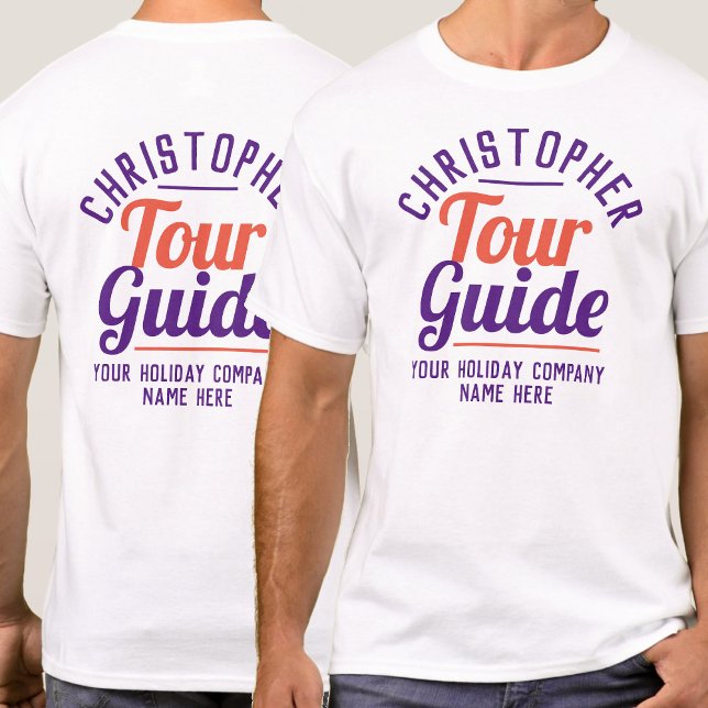 Camiseta Guia Tour T-Shirt Impresso em Ambos os lados (Criador carregado)