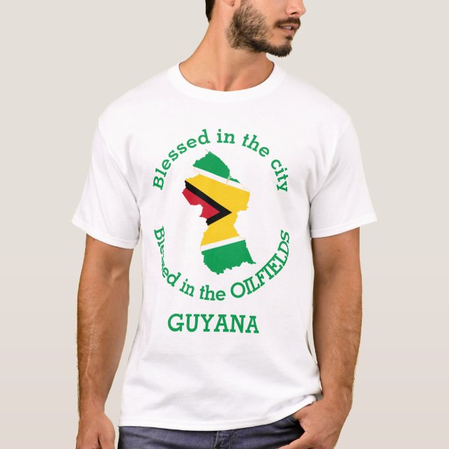 Camiseta GUIANA Abençoada Nos Campos De Petróleo Personaliz (Frente)