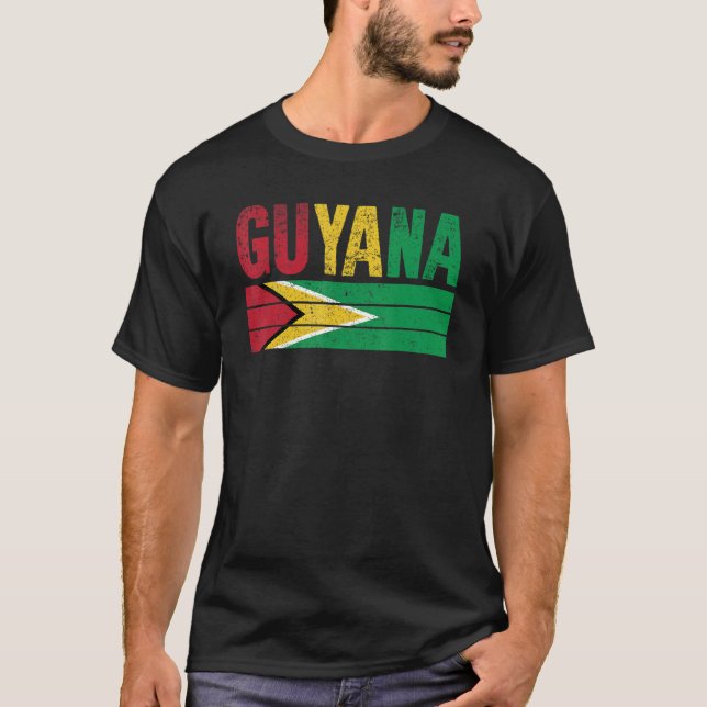 Camiseta Guiana Flag Guyana Mens Mulheres Crianças (Frente)