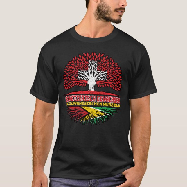 Camiseta Guiana Guyanisch Schweizer Schweiz Baum Wurzel (Frente)