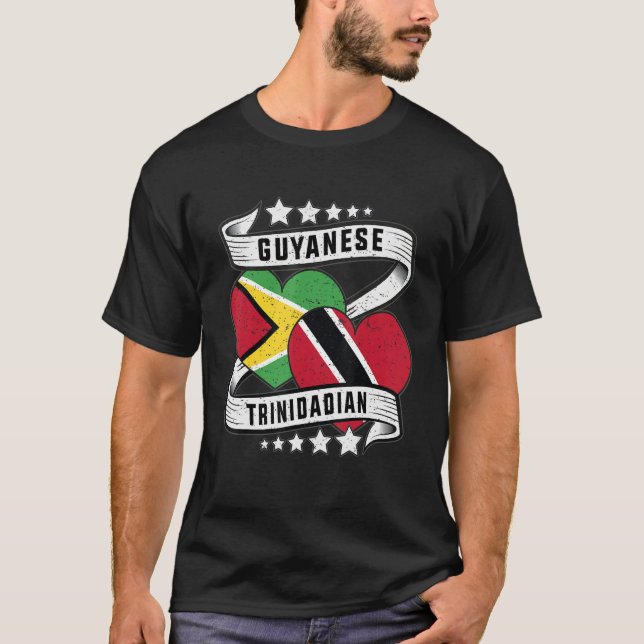 Camiseta guianense e trini meia-trinidad meia guyana (Frente)