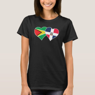 Camiseta Guianês Bandeira Dominicana Heart Guyana República