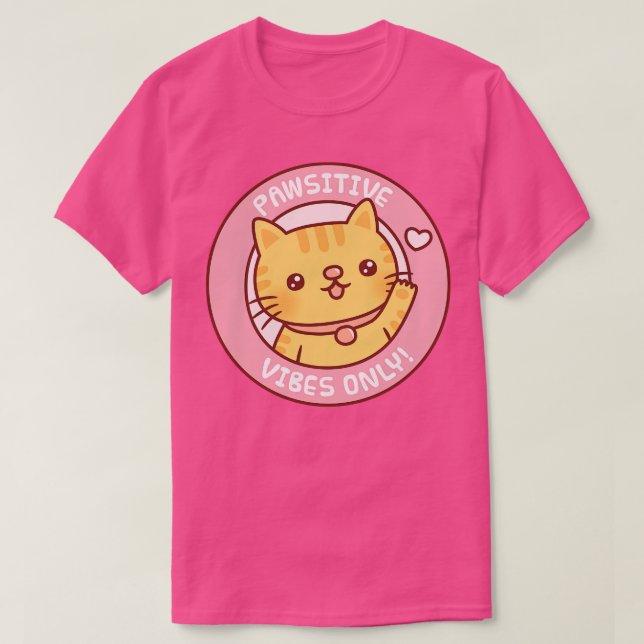 Camiseta Guias Gato Pawsitive Vibes Apenas Motivacionais P (Frente do Design)