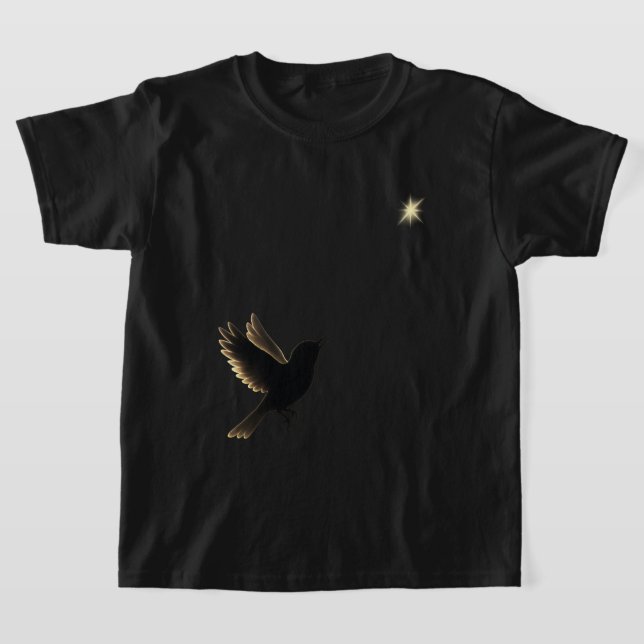 Camiseta Guided by Light – Silhouette Bird and Star (Postura )