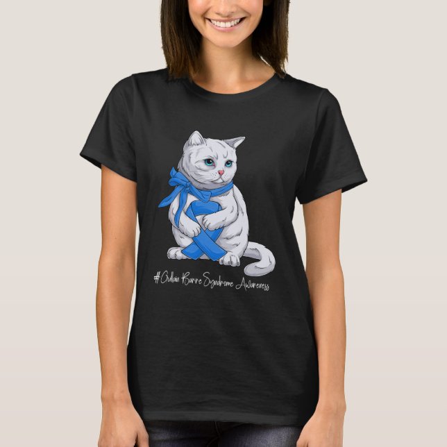 Camiseta Guillain Barre Syndrome Awareness Month Blue Ribbo (Frente)