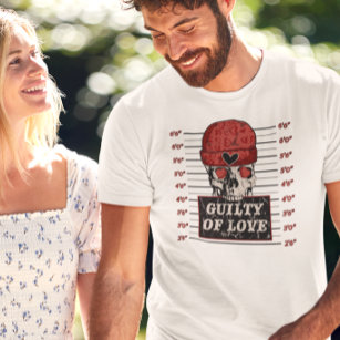 Camiseta Guilty of Love Skeleton Dia de os namorados