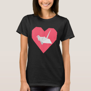 Camiseta Guindaste de coração de origami Origami