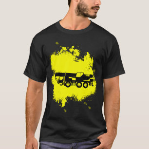Camiseta Guindaste legal em cores amarelas brilhantes para