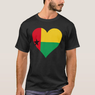 Camiseta Guiné Bissau Bandeira Coração Guiné Bissau Amor Gu