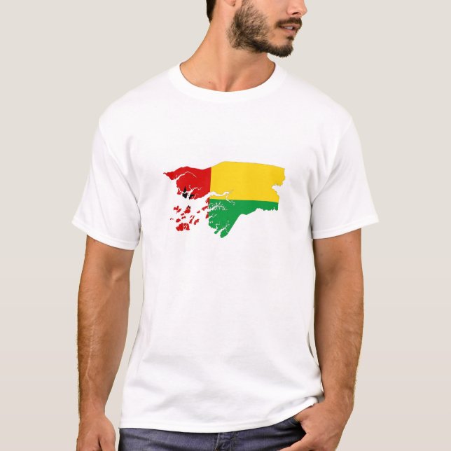 Camiseta guiné-bissau — bandeira do país — forma da silhuet (Frente)