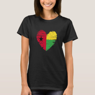Camiseta Guiné-Bissau Coração Guiné-Bissau Bandeira Guiné-B