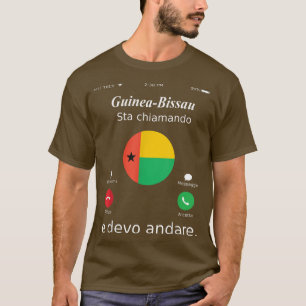 Camiseta Guiné-Bissau Está Ligando E Devo Ir Para Guiné-Bis