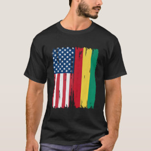 Camiseta Guiné-Bissau Half American Flag Roots