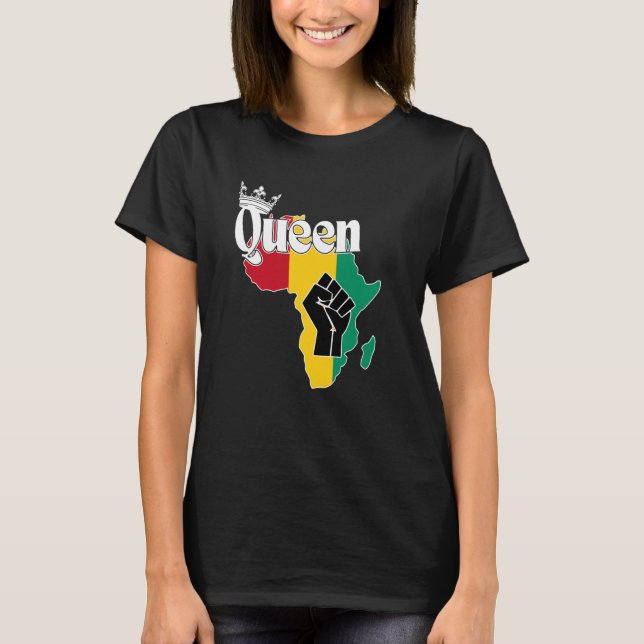 Camiseta Guiné Conacri Queen Com Bandeira Conacri Em África (Frente)