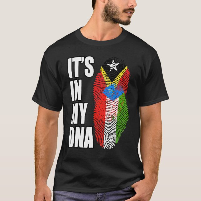 Camiseta Guiné Equatorial E Timorenses Misturam DNA Flag He (Frente)
