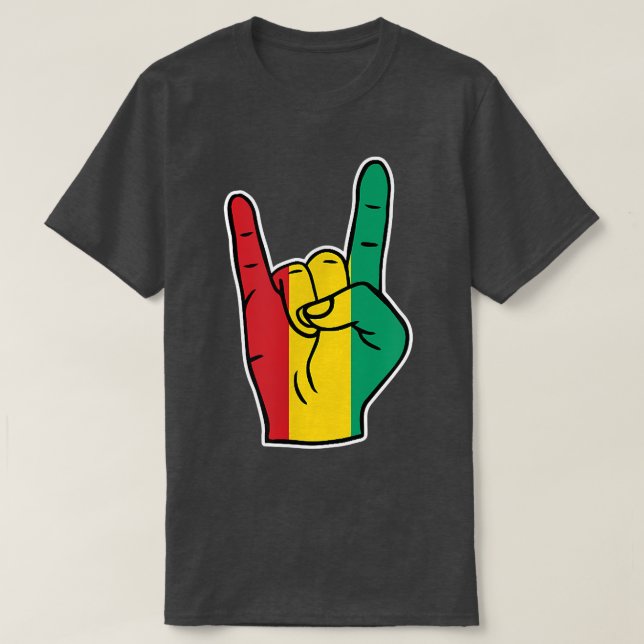 Camiseta Guiné Flag Orud Patrimônio guineense Guiné Rock (Frente do Design)