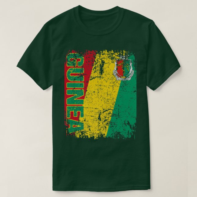 Camiseta GUINÉ Flag Vintage - GUINÉ (Frente do Design)