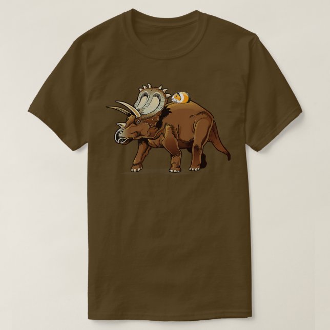Camiseta Guiné-guincho Tricerátops Dinossauro Gráfico Engra (Frente do Design)