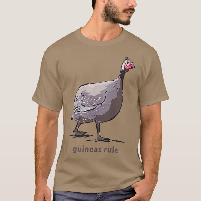 Camiseta Guiné Hen Fowl Guineafowl Fazenda de aves de capoe (Frente)
