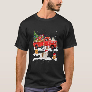 Camiseta Guiné-Noz-Pig-Trilha Vermelha Xmas Feliz Natal