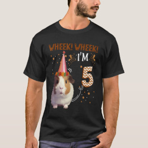 Camiseta Guiné Pig 5 anos de idade 5 Cavy Aniversário Toddl