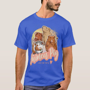 Camiseta Guiné Pig Ama Meu Pet Vintage Animais Domésticos