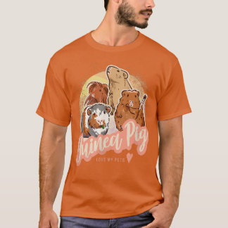 Camiseta Guiné Pig Ama Meu Pet Vintage Animais Domésticos