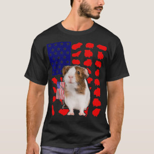 Camiseta Guiné Pig American Flag 4º De Julho Pat USA Pat