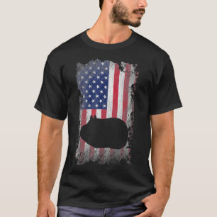 Camiseta Guiné Pig American Flag Orud USA Patrimônio Guin