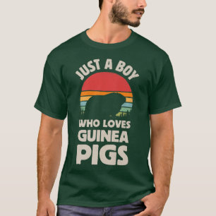 Camiseta Guiné Pig Apenas Um Menino Que Ama Rodents Retro V